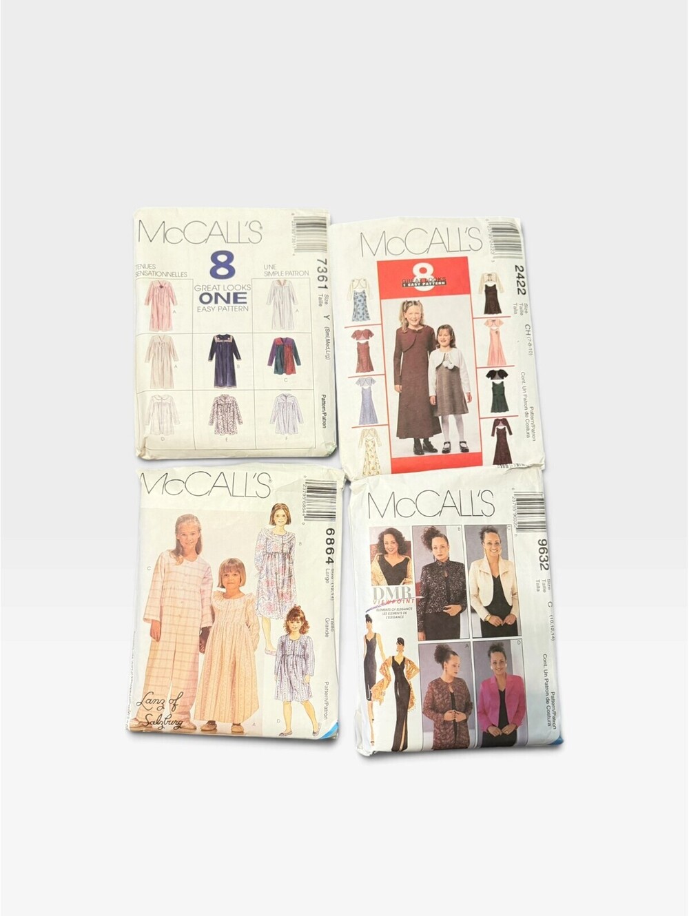 McCall’s Sewing Patterns Lot of 4 Women Girls Dresses 7361 2422 6864 9632